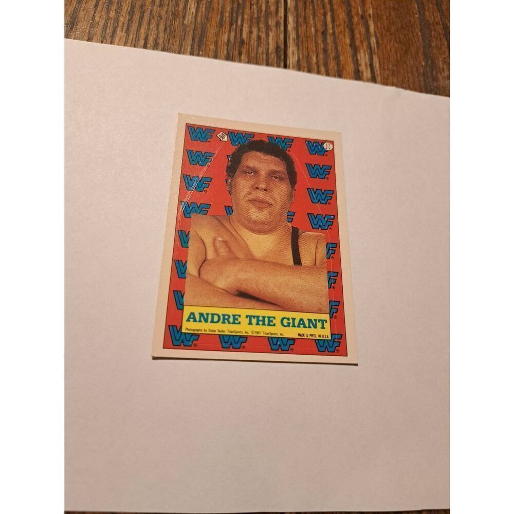 Vintage 1987 WWF Andre the Giant Sticker Trading Card Titan Sports Raw Ungraded